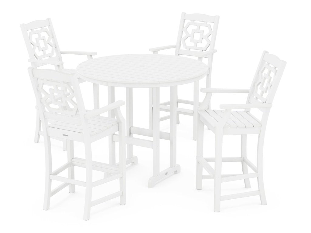 Chinoiserie 5-Piece Round Farmhouse Bar Set Photo