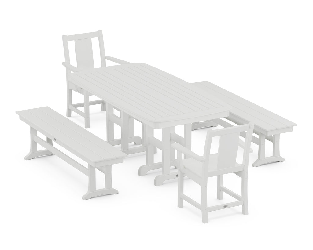 Prairie 5-Piece Dining Set with Benches Photo