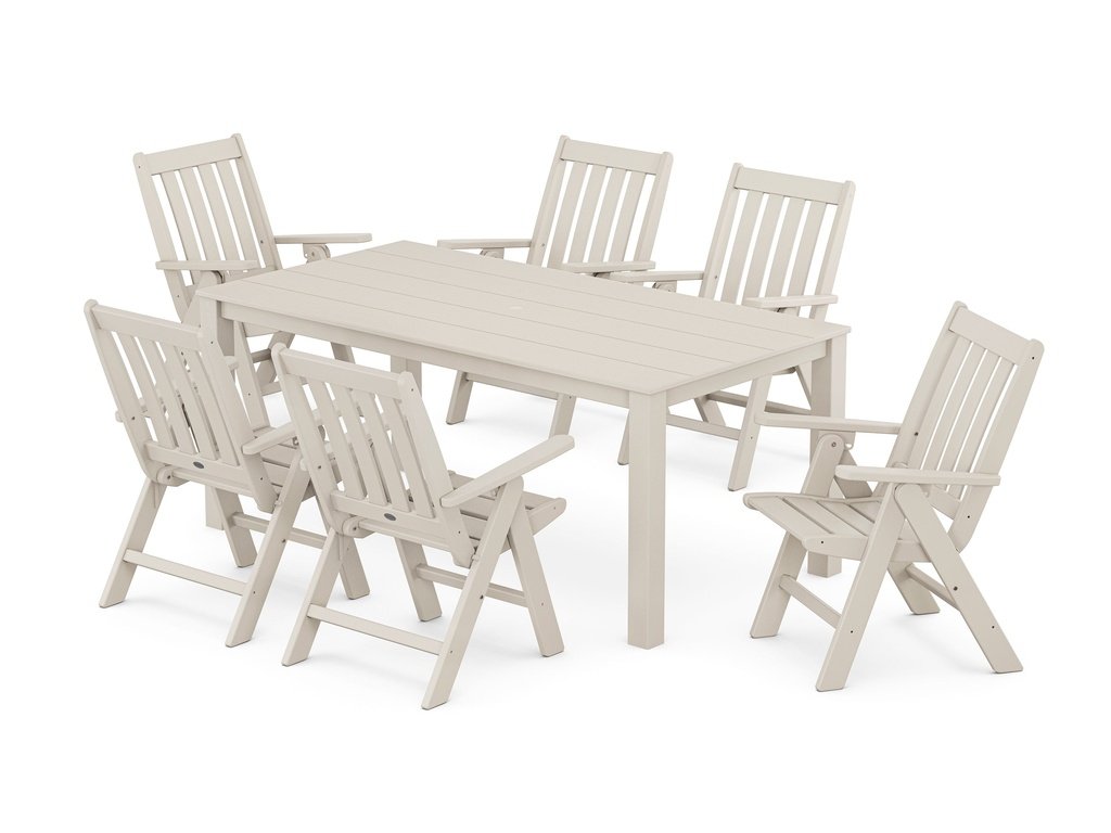 Vineyard Folding Chair 7-Piece Parsons Dining Set Photo