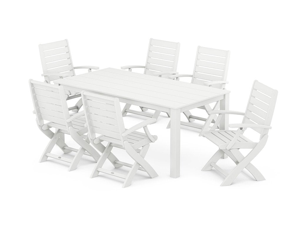 Signature Folding Chair 7-Piece Parsons Dining Set Photo