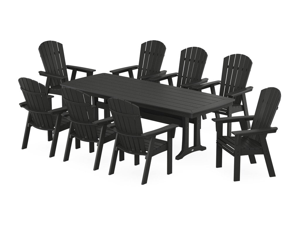 Nautical Curveback Adirondack 9-Piece Dining Set with Trestle Legs Photo