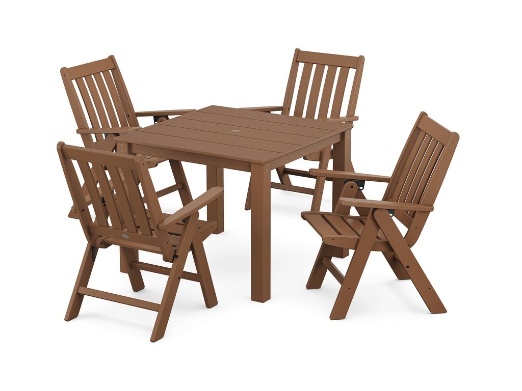 Vineyard Folding Chair 5-Piece Parsons Dining Set Photo