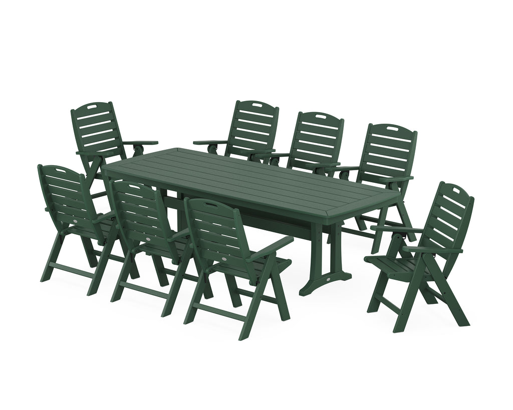 Nautical Highback 9-Piece Dining Set with Trestle Legs Photo