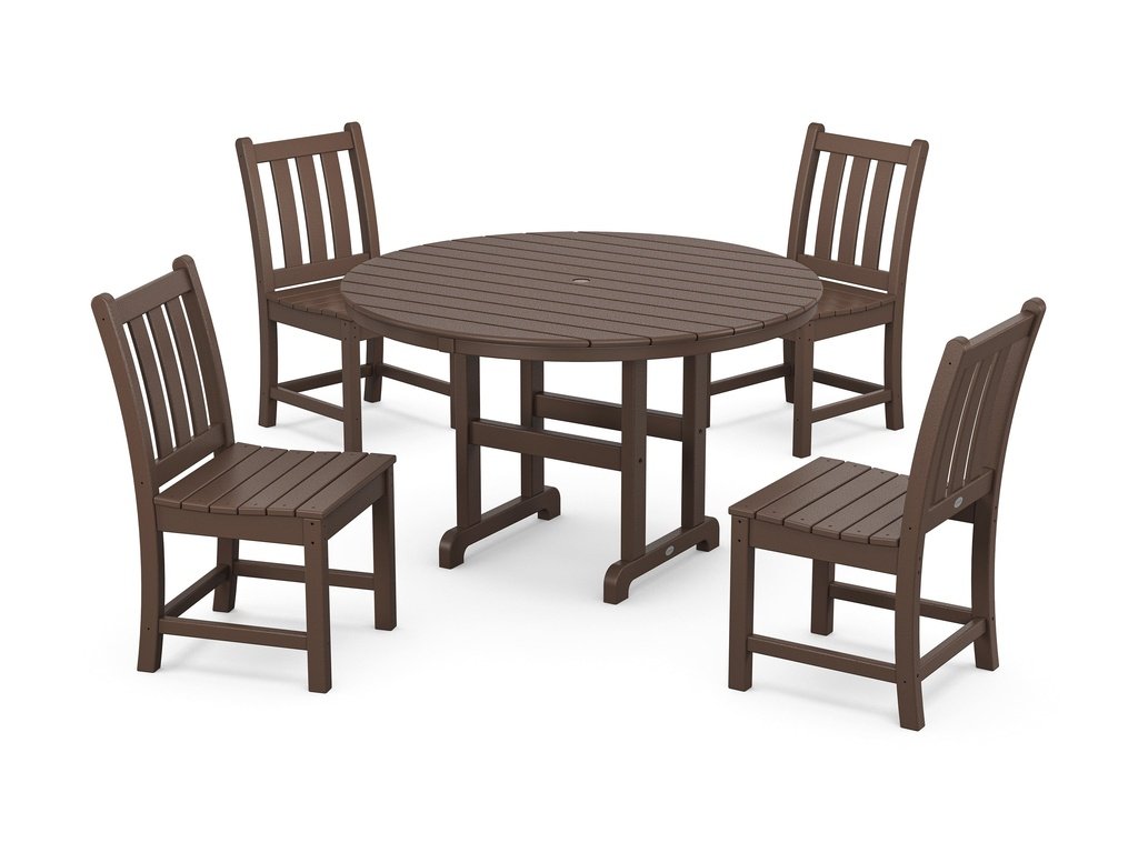 Traditional Garden Side Chair 5-Piece Round Farmhouse Dining Set Photo