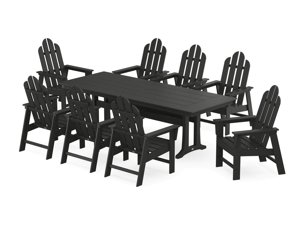 Long Island 9-Piece Farmhouse Dining Set with Trestle Legs Photo