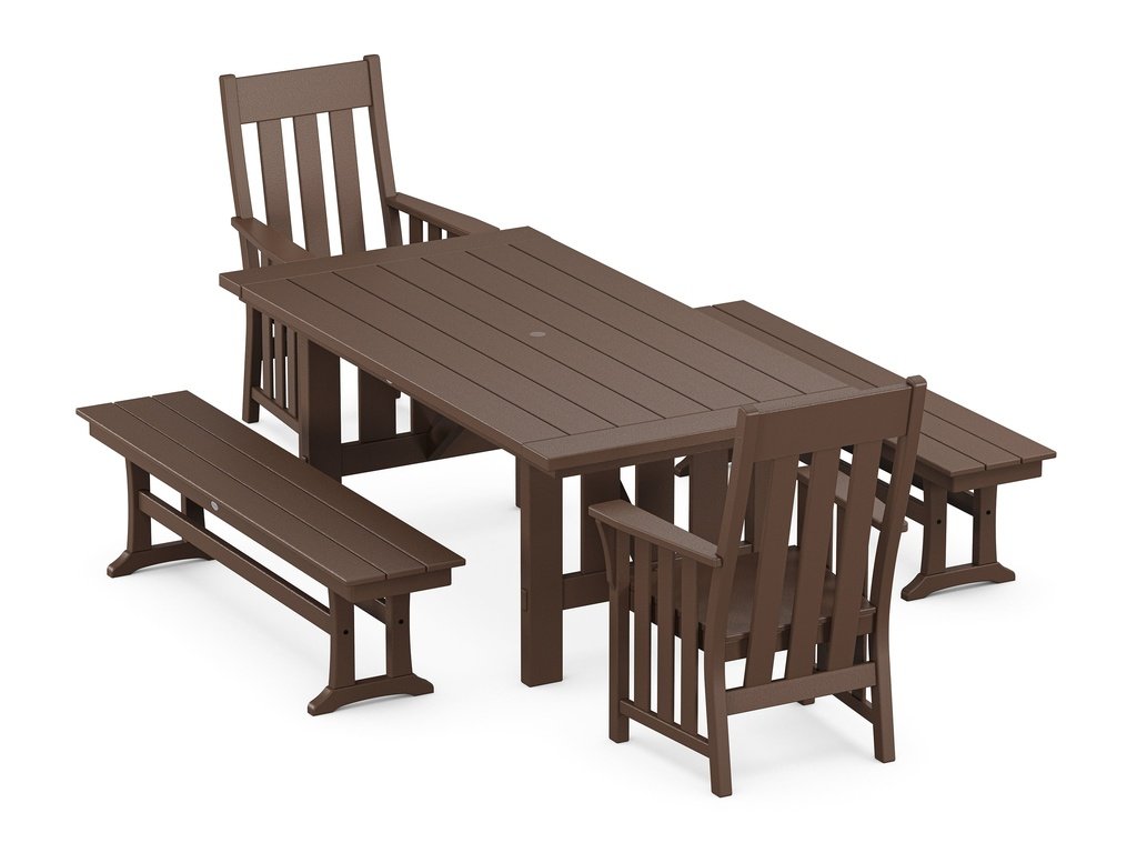 Acadia 5-Piece Dining Set with Benches Photo