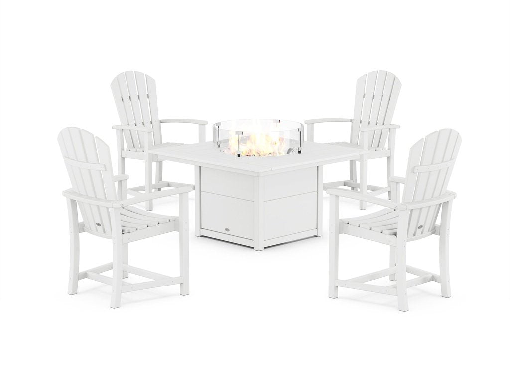 Palm Coast 4-Piece Upright Adirondack Conversation Set with Fire Pit Table Photo