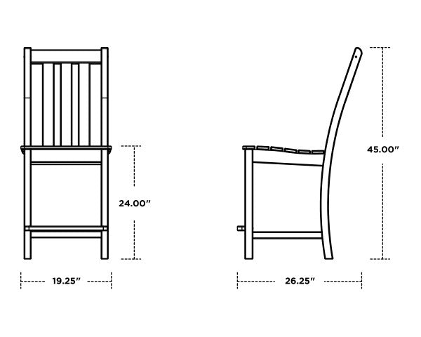 Vineyard Counter Side Chair | Natural Finish - Retreat Home Furniture