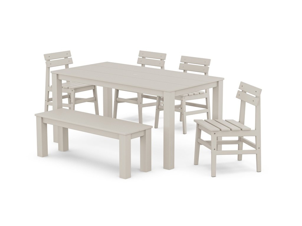 Modern Studio Plaza Chair 6-Piece Parsons Dining Set with Bench Photo