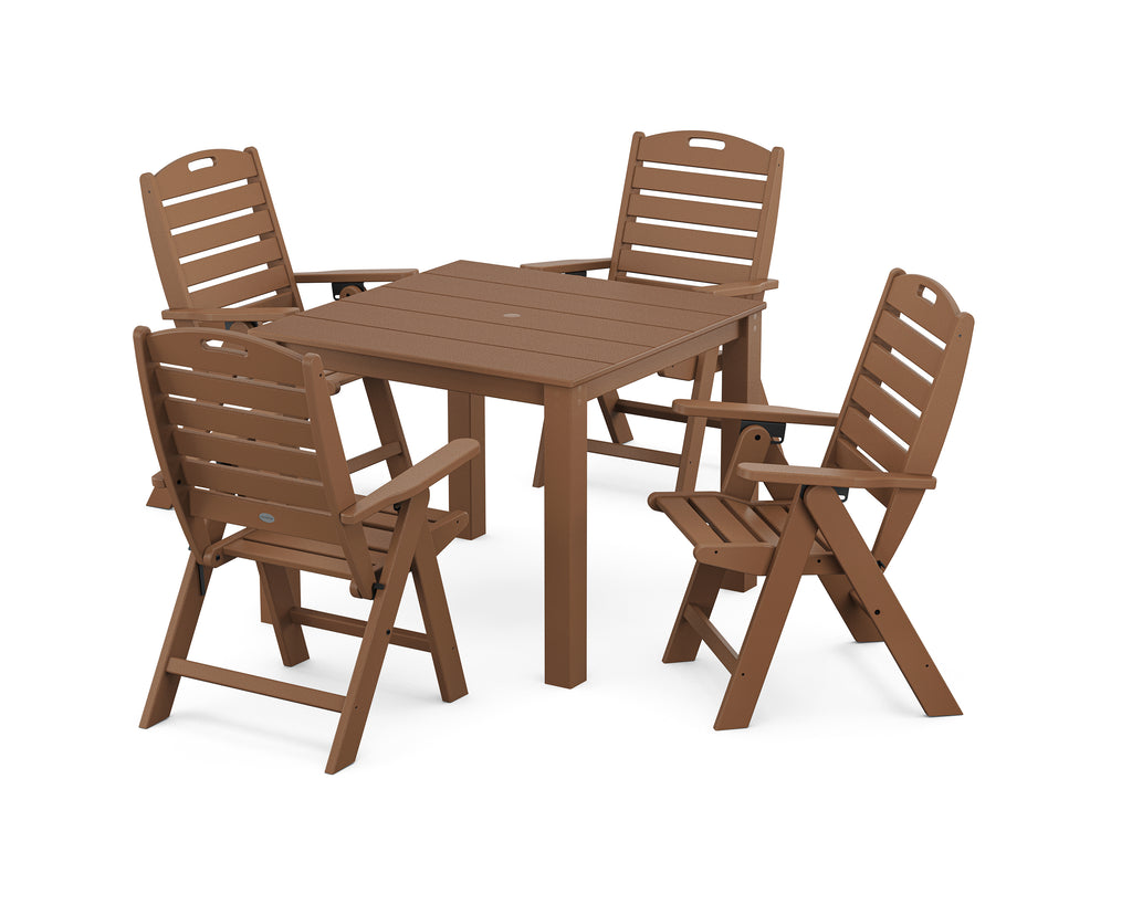 Nautical Folding Highback Chair 5-Piece Parsons Dining Set Photo