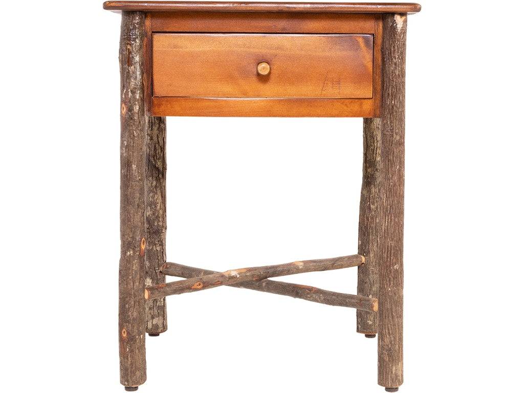 Nightstand - Natural Bark Pine Top Rhf