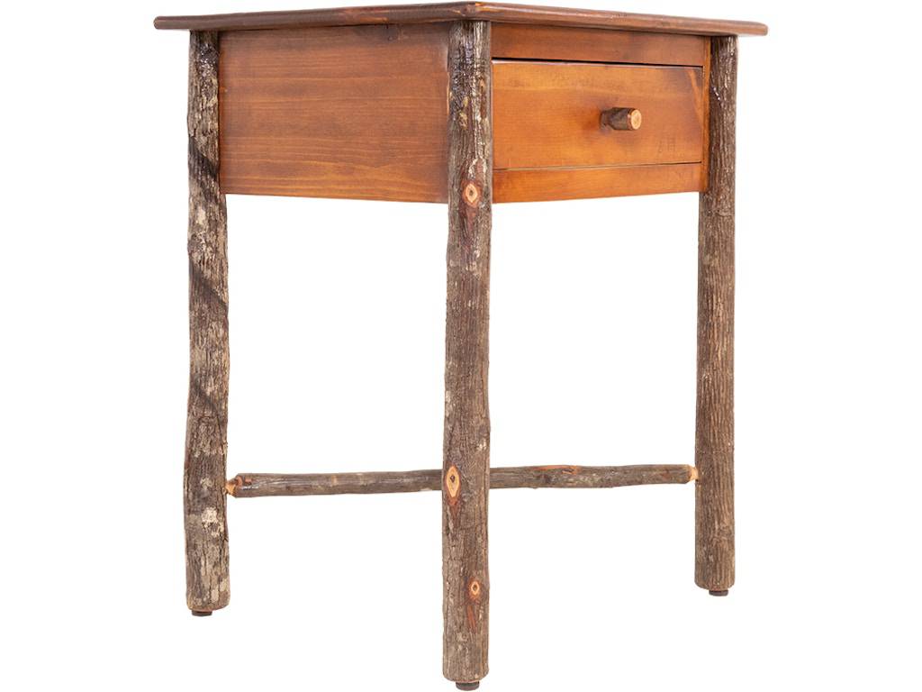 Nightstand - Natural Bark Pine Top Rhf