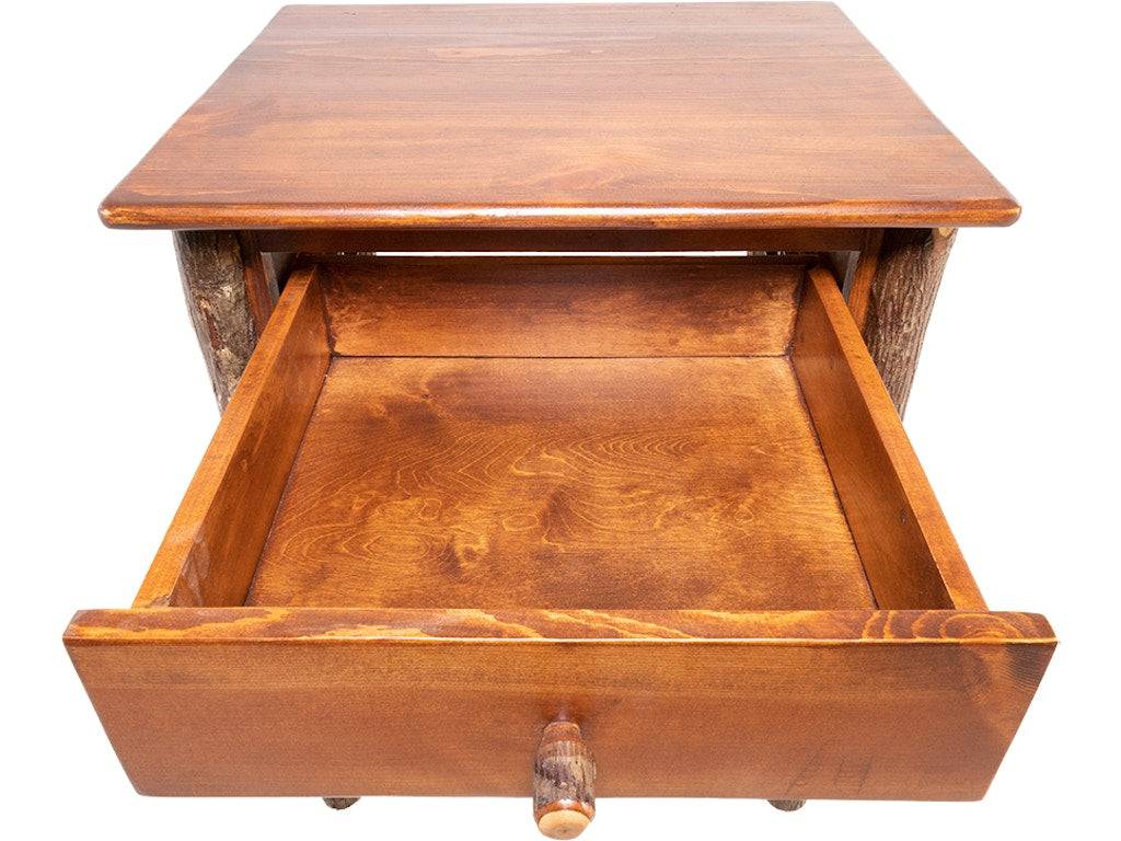 Nightstand - Natural Bark Pine Top Rhf