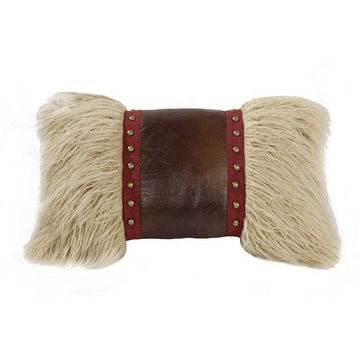 Mongolian Faux Fur Accent Pillow 12 X 19