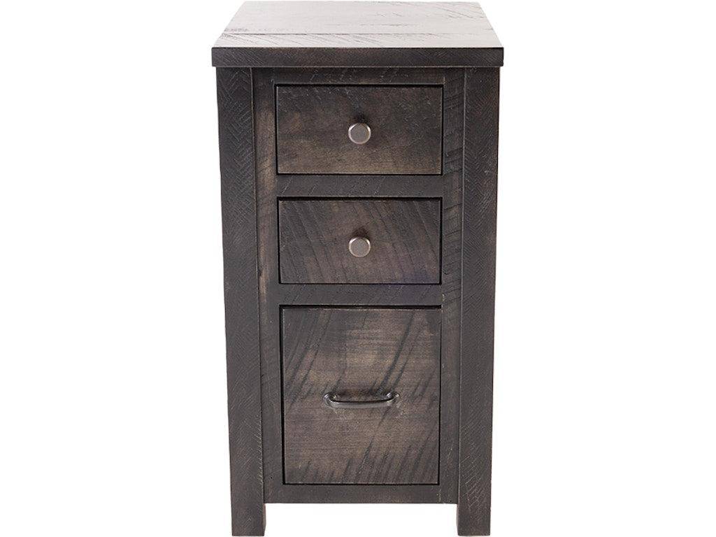 Dark Knight Three Drawer File Base - Black Rough Cut Maple 536947