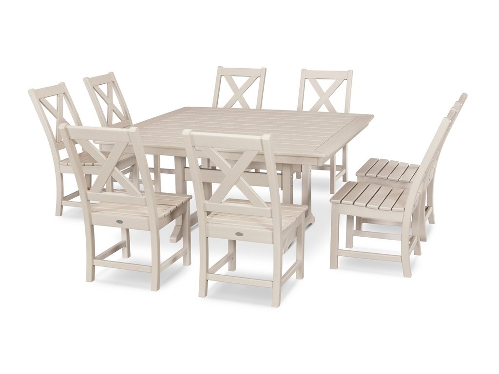 Braxton 9-Piece Nautical Trestle Dining Set Photo