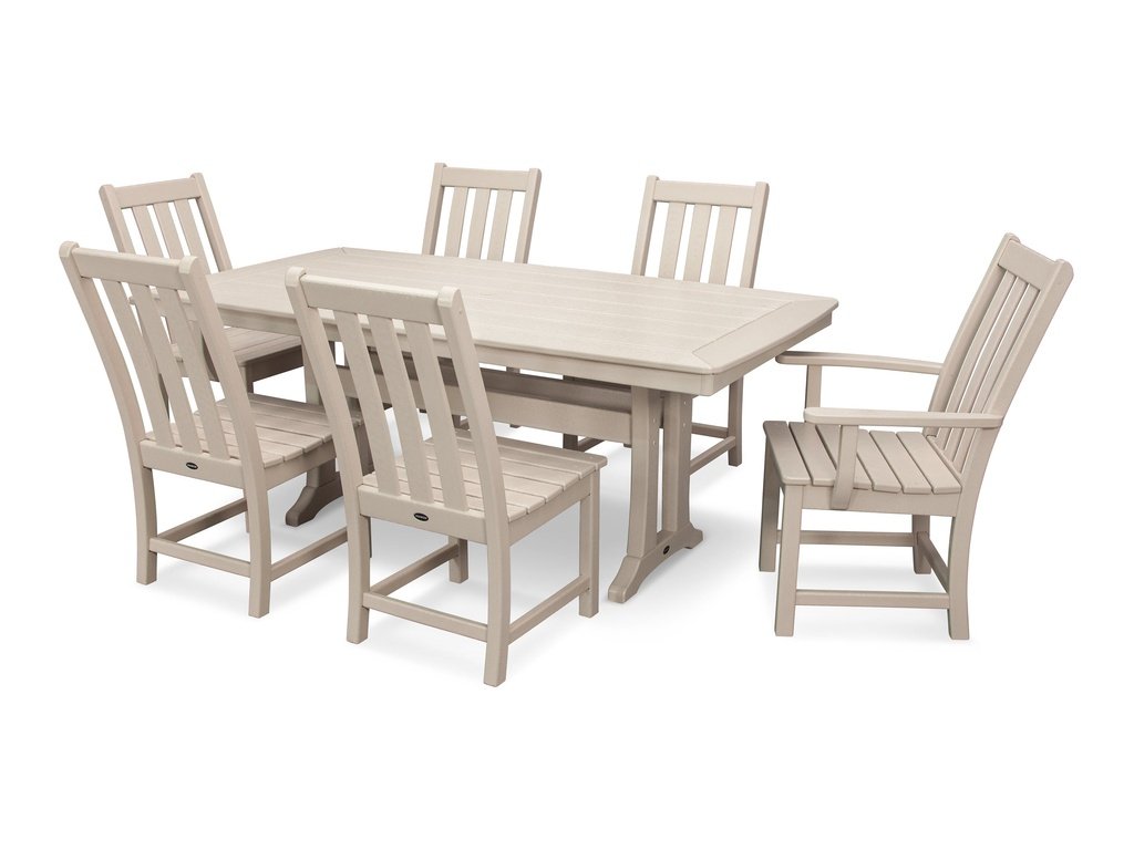 Vineyard 7-Piece Dining Set with Trestle Legs Photo