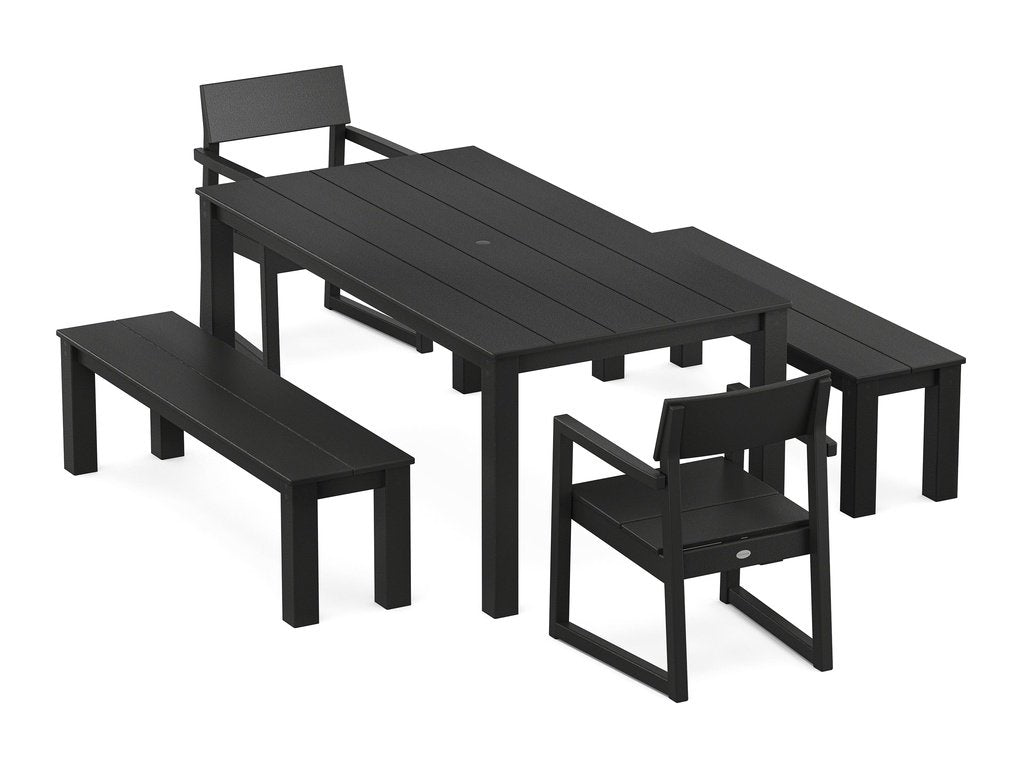 EDGE 5-Piece Parsons Dining Set with Benches Photo