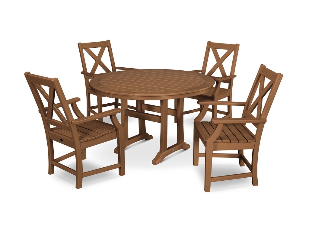 Braxton 5-Piece Nautical Trestle Arm Chair Dining Set Photo