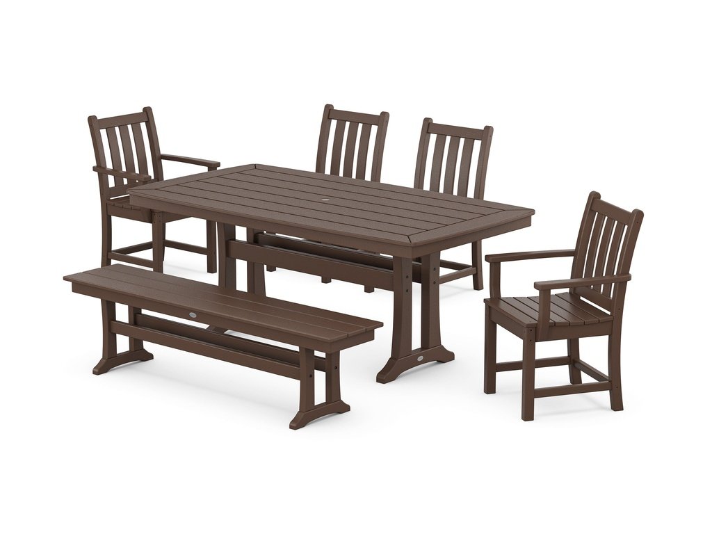 Traditional Garden 6-Piece Dining Set with Trestle Legs Photo