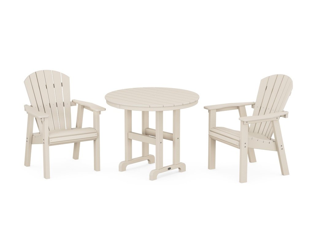 Seashell 3-Piece Round Farmhouse Dining Set Photo