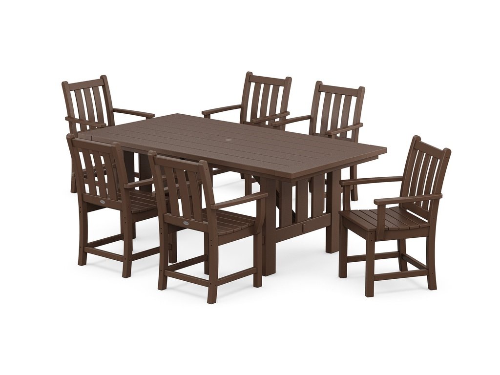 Traditional Garden Arm Chair 7-Piece Mission Dining Set Photo