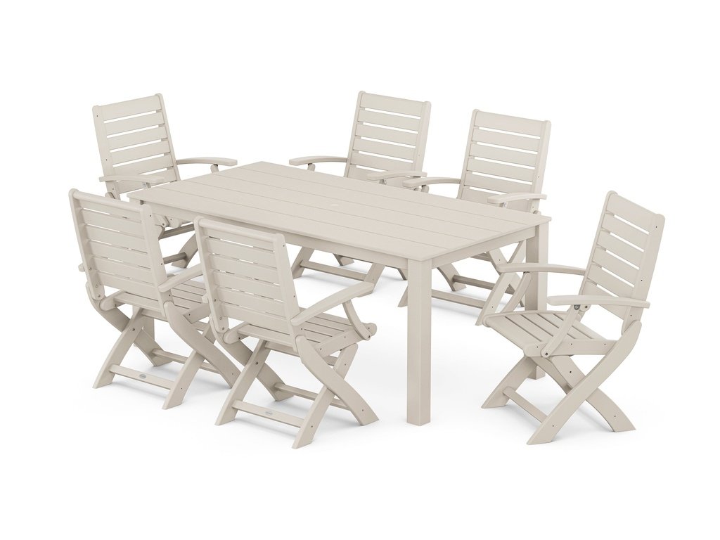 Signature Folding Chair 7-Piece Parsons Dining Set Photo