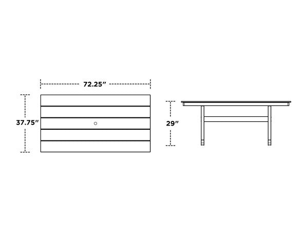 Farmhouse Trestle 37" x 72" Dining Table | Natural Finish - Retreat Home Furniture