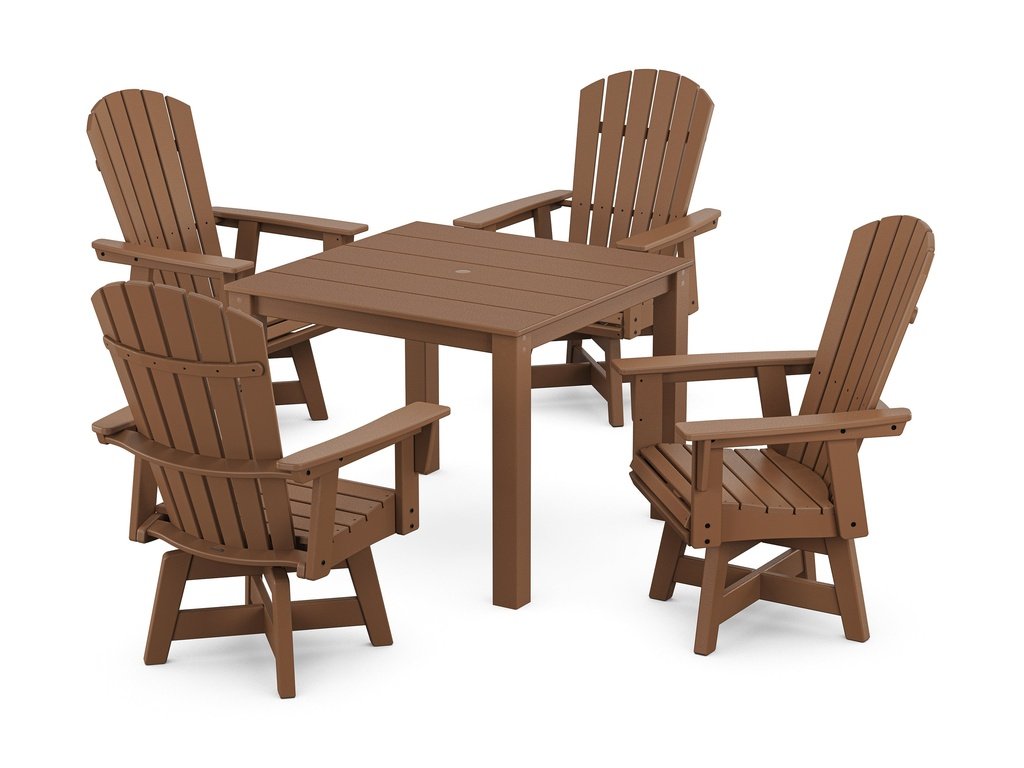 Nautical Curveback Adirondack Swivel 5-Piece Parsons Dining Set Photo