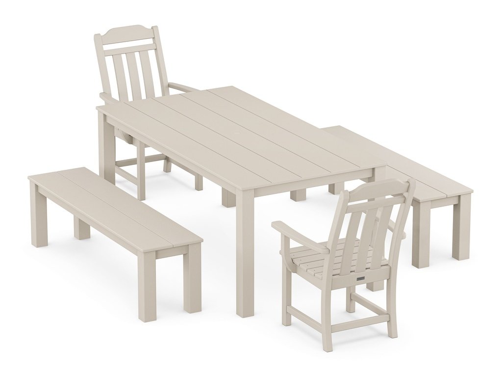 Country Living 5-Piece Parsons Dining Set with Benches Photo