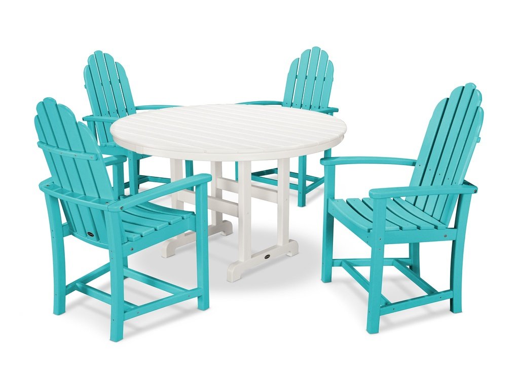 Classic Adirondack 5-Piece Round Farmhouse Dining Set Photo