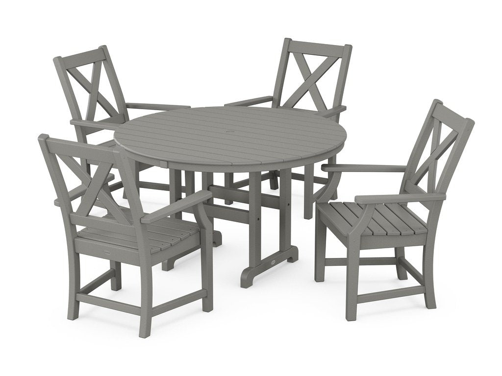 Braxton 5-Piece Round Farmhouse Dining Set Photo