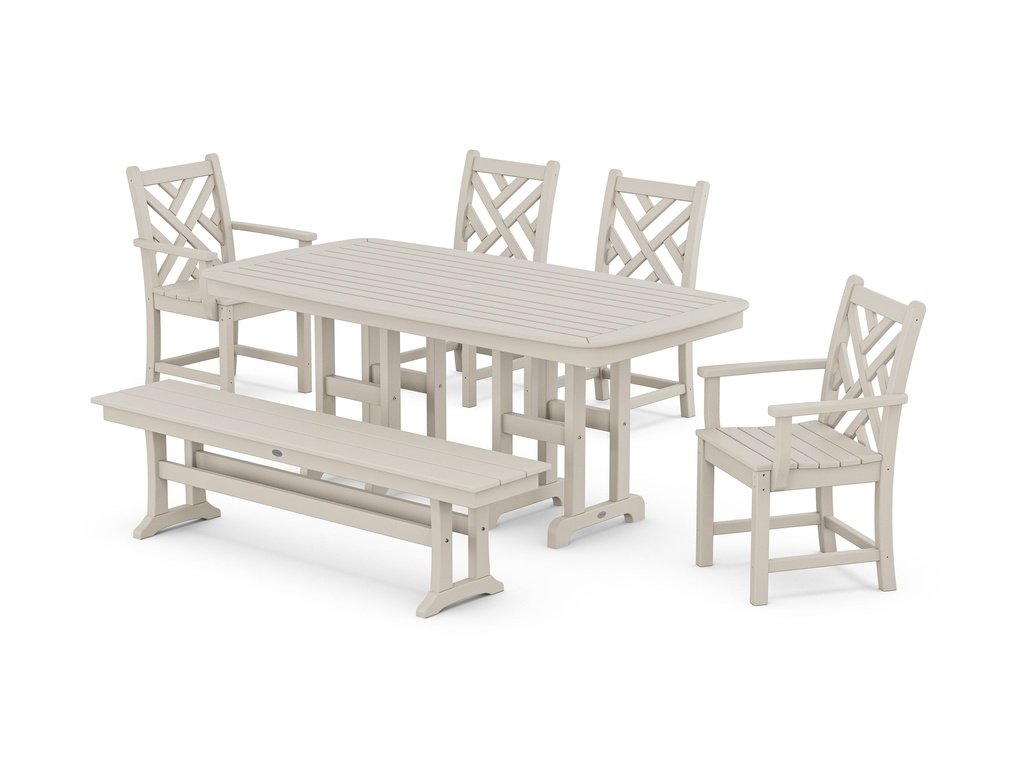 Chippendale 6-Piece Dining Set with Bench Photo