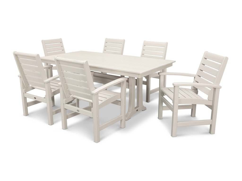 Signature 7-Piece Farmhouse Dining Set with Trestle Legs Photo