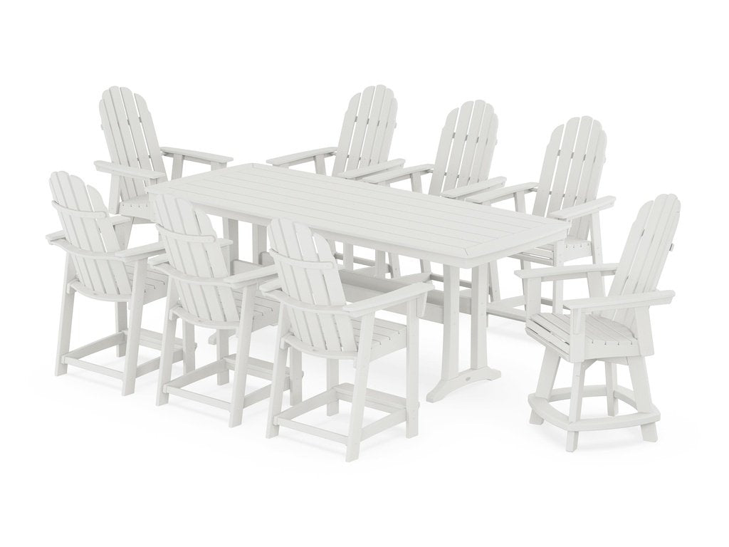 Vineyard Curveback Adirondack Swivel 9-Piece Counter Set with Trestle Legs Photo