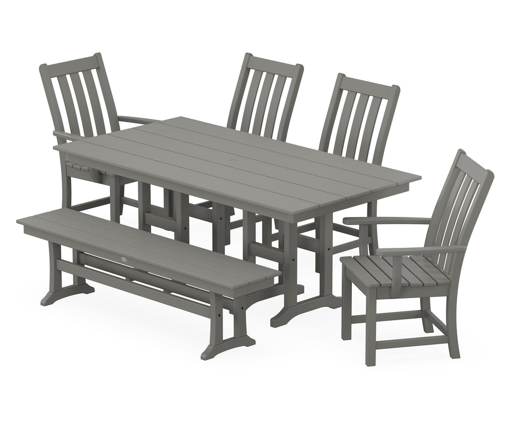 Vineyard 6-Piece Farmhouse Dining Set with Bench Photo