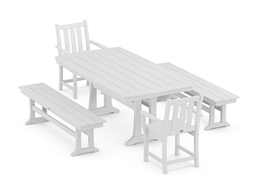 Traditional Garden 5-Piece Dining Set with Trestle Legs Photo