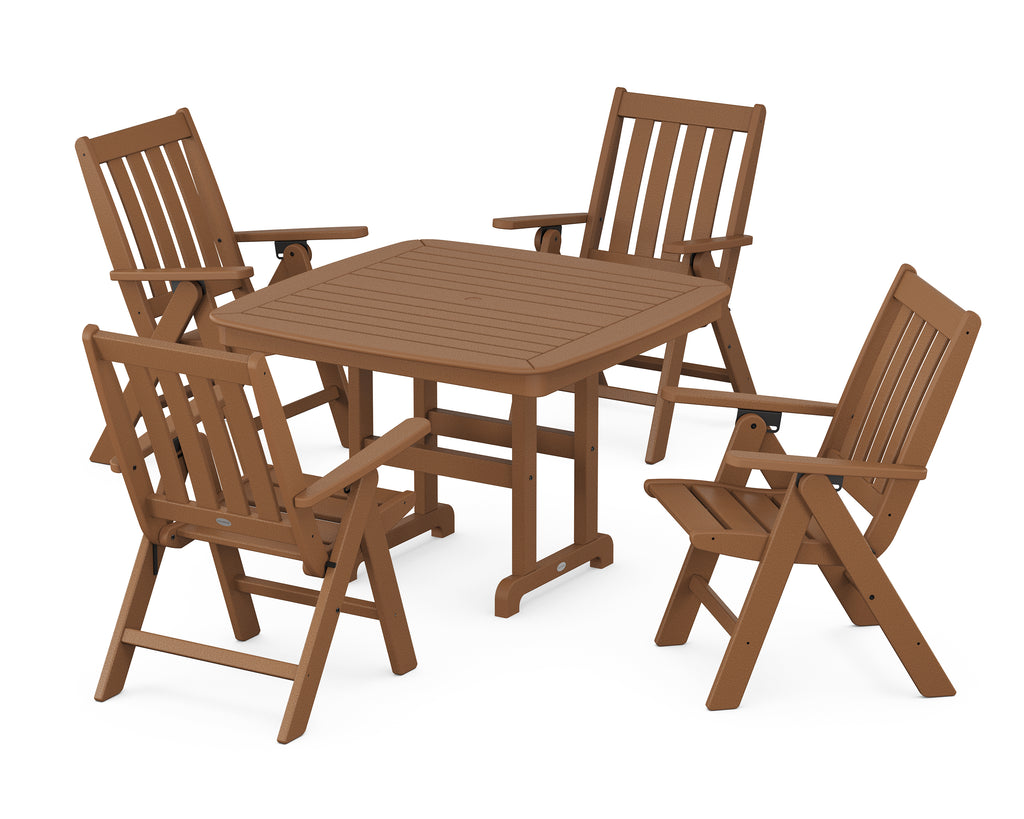 Vineyard Folding Chair 5-Piece Dining Set Photo