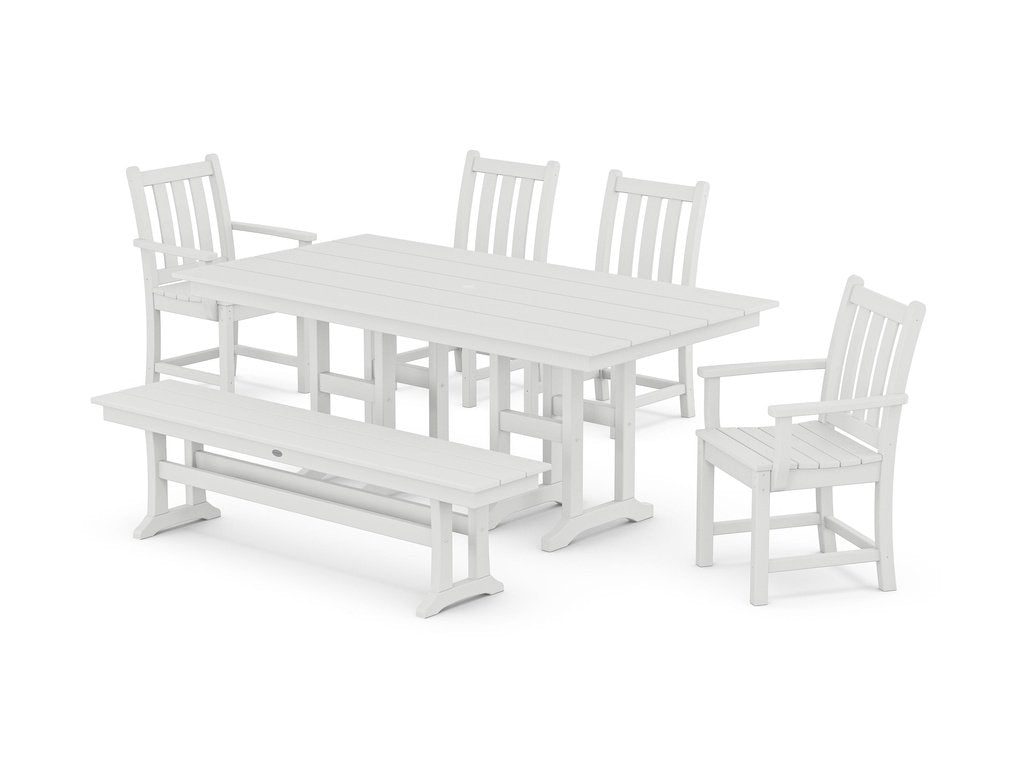 Traditional Garden 6-Piece Farmhouse Dining Set with Bench Photo