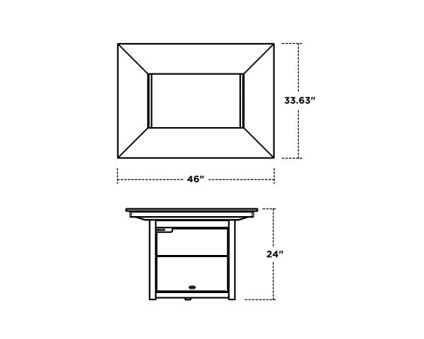 Rectangle 34" X 46" Fire Pit Table | Natural Finish - Retreat Home Furniture