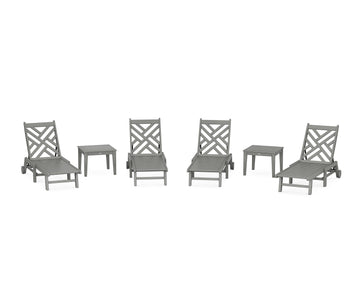 Chippendale 6-Piece Chaise Set with Wheels Photo