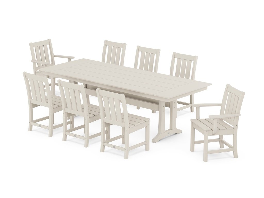 Oxford 9-Piece Farmhouse Dining Set with Trestle Legs Photo