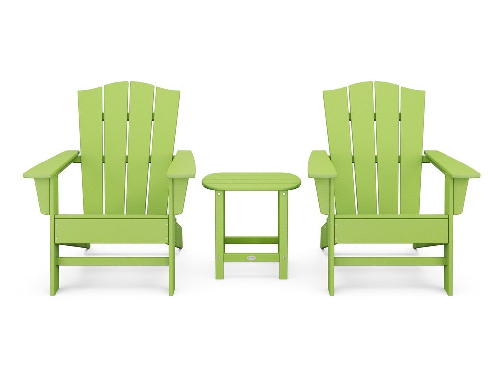 Wave 3-Piece Adirondack Chair Set with The Crest Chairs Photo