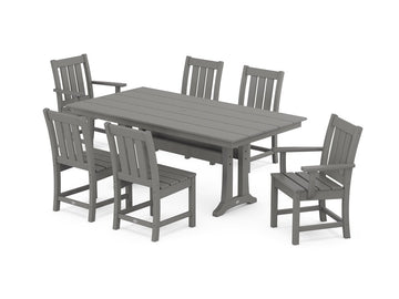 Oxford 7-Piece Farmhouse Dining Set with Trestle Legs Photo