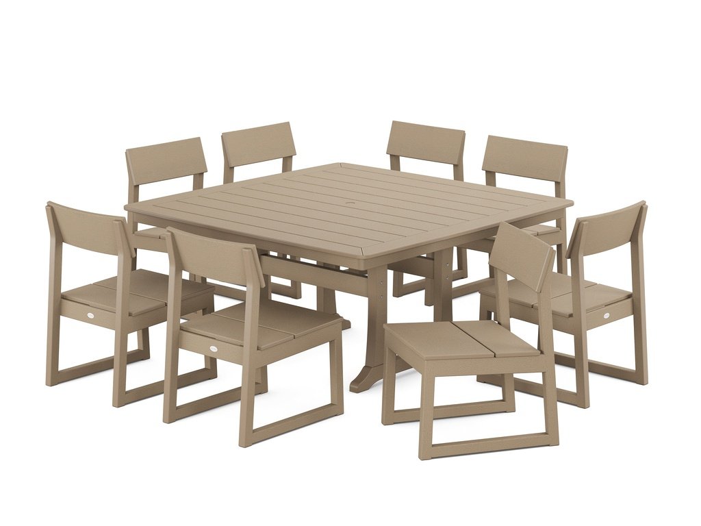 EDGE Side Chair 9-Piece Dining Set with Trestle Legs Photo