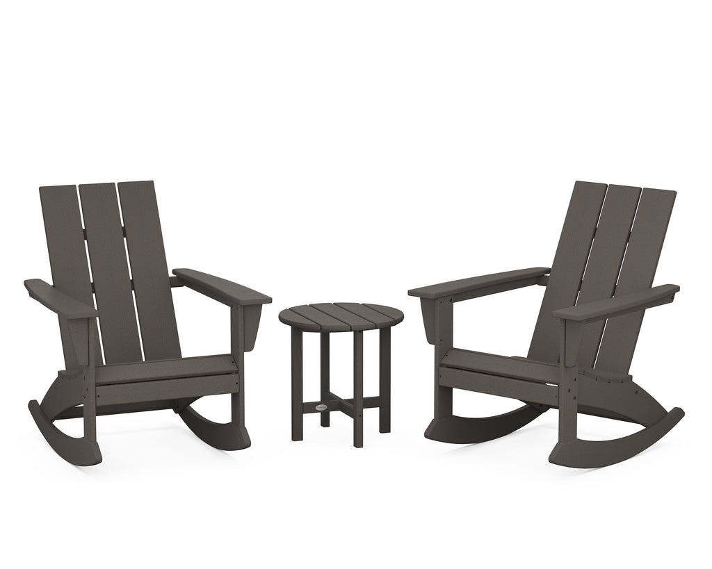 Modern 3-Piece Adirondack Rocking Chair Set Photo