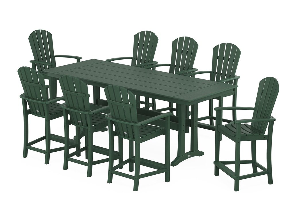 Palm Coast 9-Piece Farmhouse Counter Set with Trestle Legs Photo