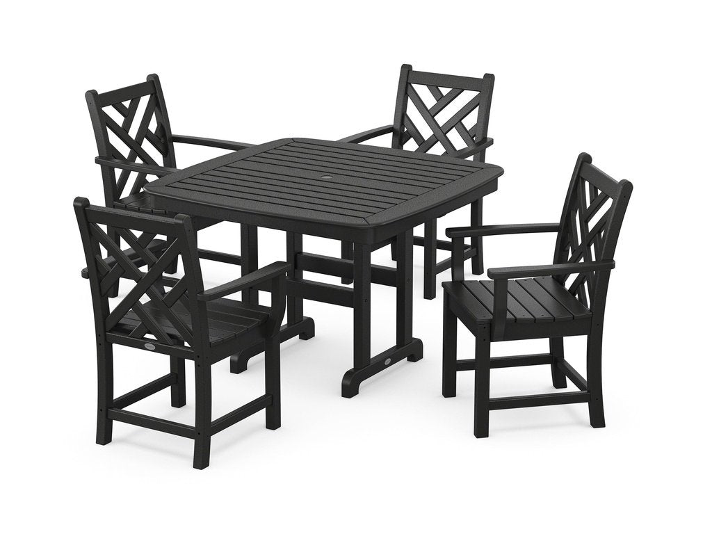 Chippendale 5-Piece Dining Set with Trestle Legs Photo