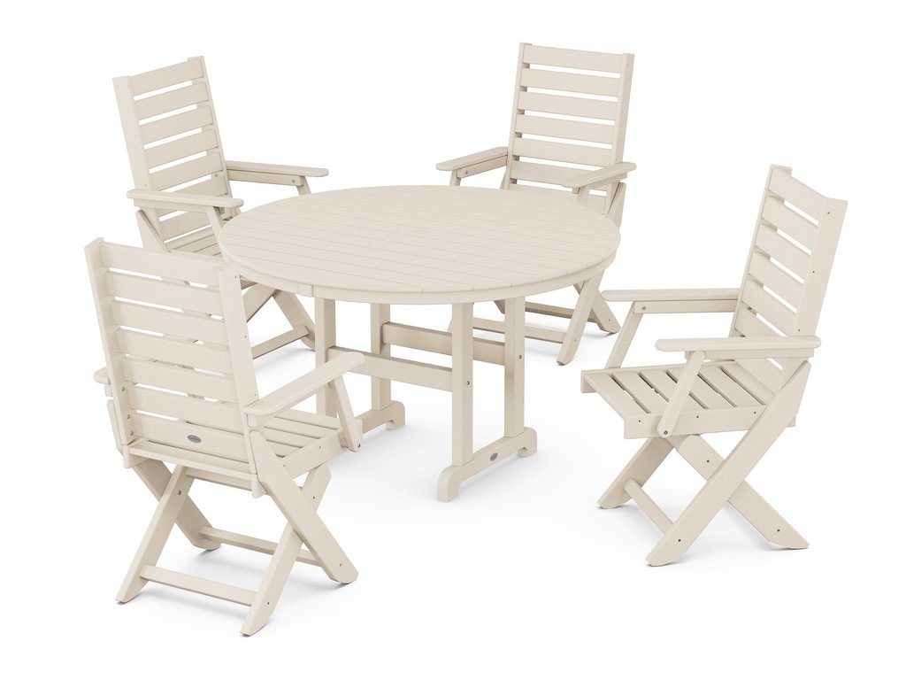 Captain Folding Chair 5-Piece Round Dining Set Photo