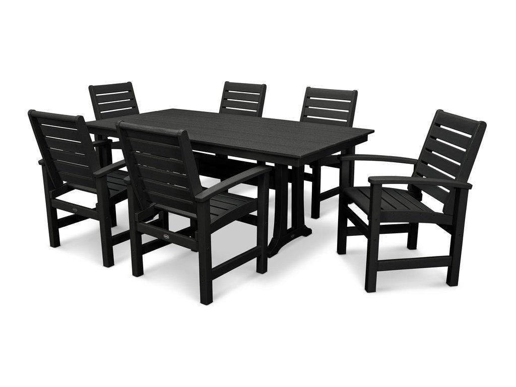 Signature 7-Piece Farmhouse Dining Set with Trestle Legs Photo